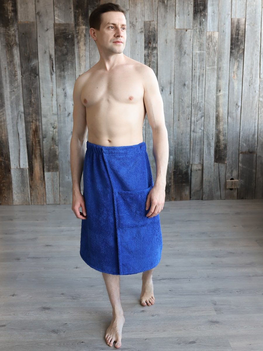 снимок Набор для сауны мужской васильковый (заказ от 20шт.) от магазина BIO-TEXTILES ОПТ